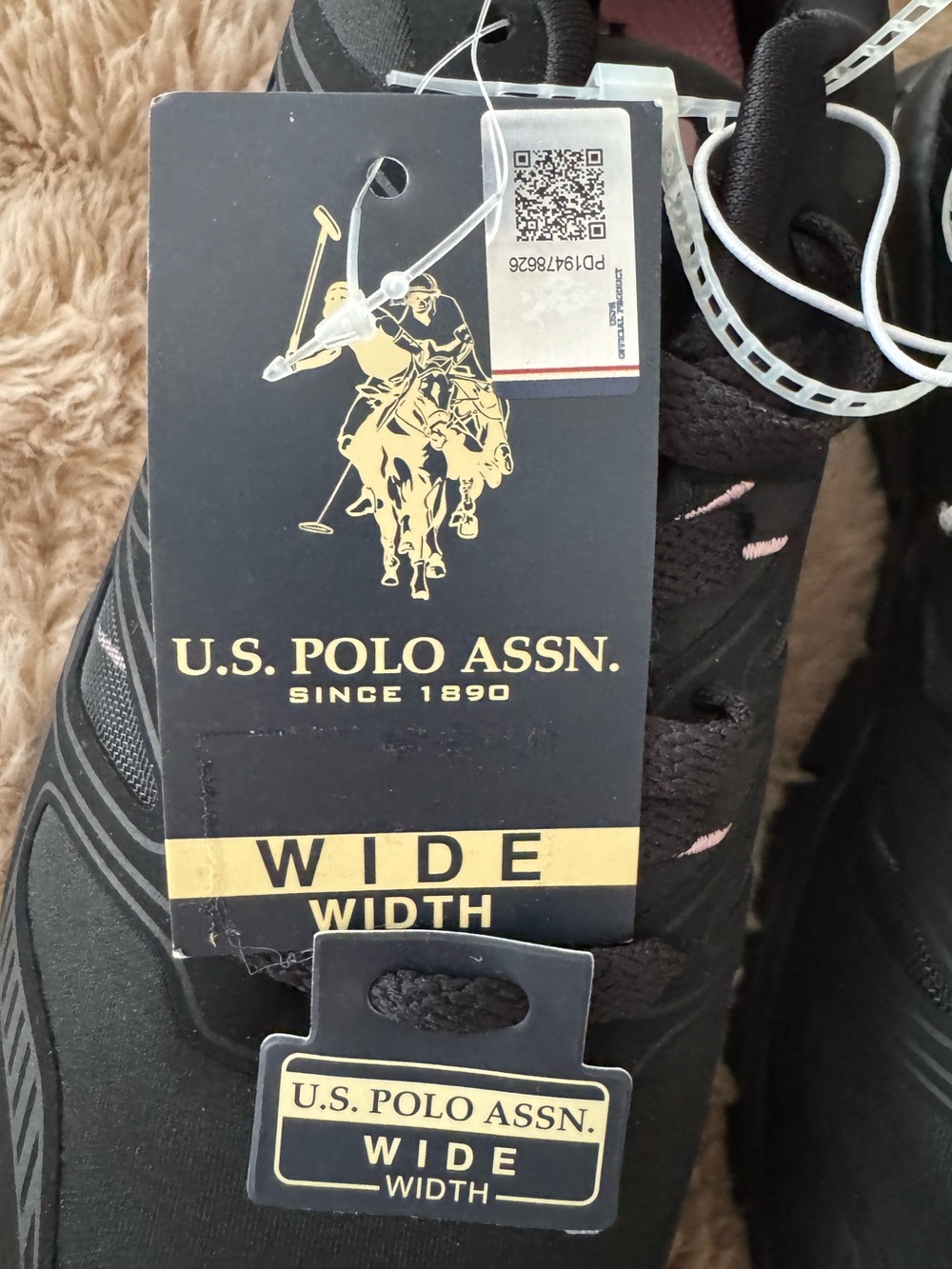 NWT U.S. Polo Assn. Women's Black Sneakers Size 8 Wide Width - Picture 4 of 6